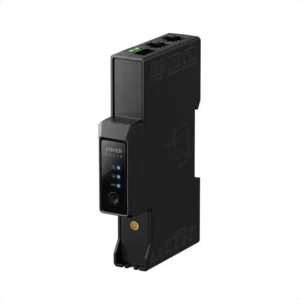 Anker Solix black DIN-rail communication module with blue status LEDs for monitoring and controlling off-grid power stations.