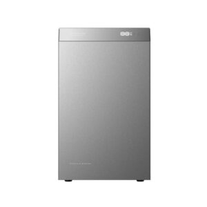 EcoFlow Stream home battery in matte gray with an integrated digital battery level display and a sleek, compact design