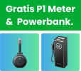 Free P1 meter and black portable power bank for off-grid energy storage and monitoring